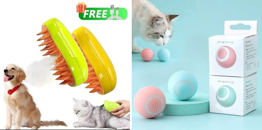 Combo Cepillo Vaporpet y CatChase Pelota Inteligente