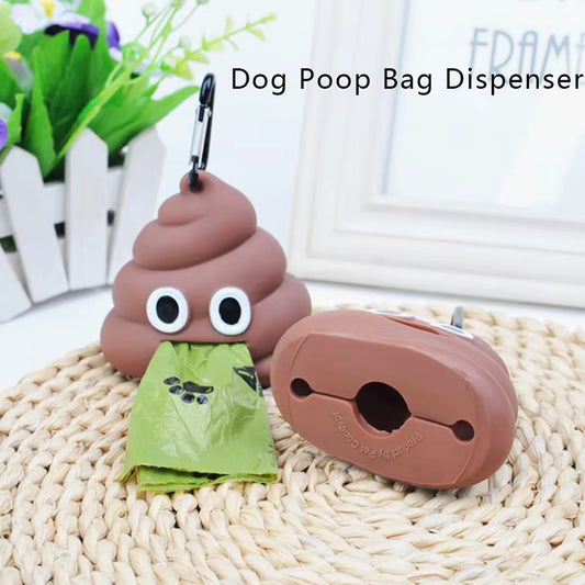 1Pc Pet Poop Bag Shit-Shaped Outdoor Portable Waste Bag Dispenser Carrier Dog Poop Bag Holder Storage Box Cleaning Products