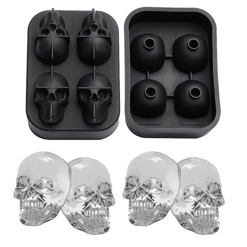 Skull Silicon Molde- Molde de calaveras grandes para hielo o chocolate