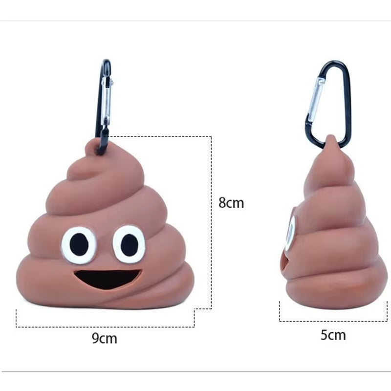 1Pc Pet Poop Bag Shit-Shaped Outdoor Portable Waste Bag Dispenser Carrier Dog Poop Bag Holder Storage Box Cleaning Products