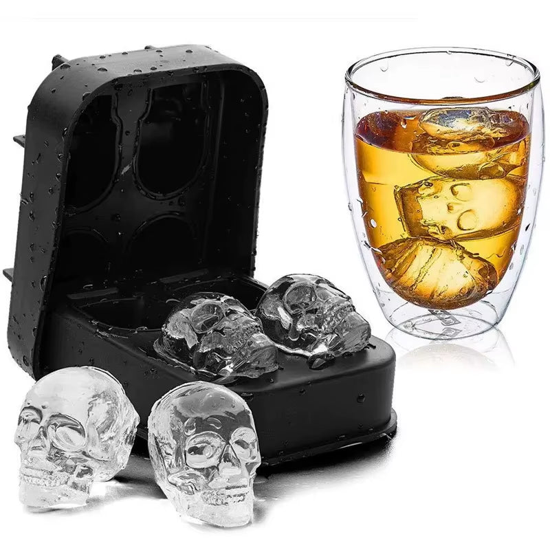 Skull Silicon Molde- Molde de calaveras grandes para hielo o chocolate