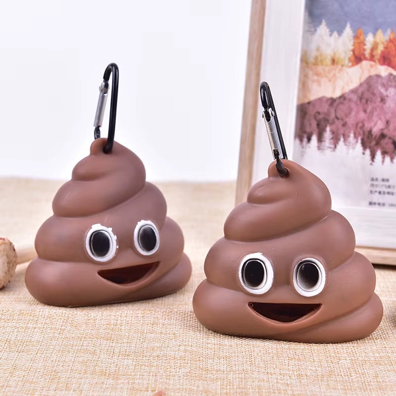 1Pc Pet Poop Bag Shit-Shaped Outdoor Portable Waste Bag Dispenser Carrier Dog Poop Bag Holder Storage Box Cleaning Products