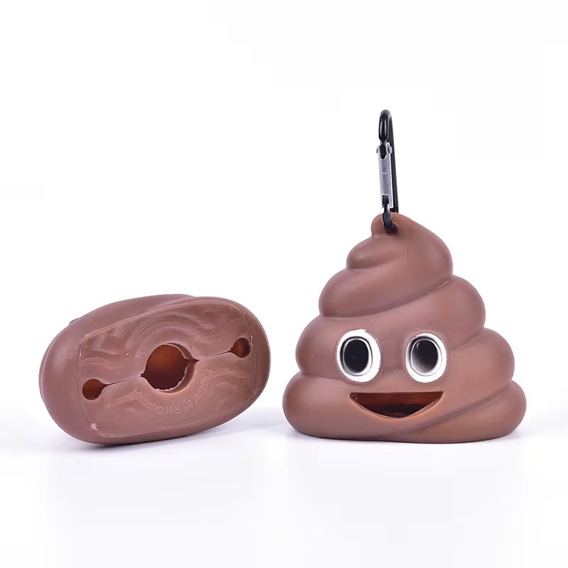 1Pc Pet Poop Bag Shit-Shaped Outdoor Portable Waste Bag Dispenser Carrier Dog Poop Bag Holder Storage Box Cleaning Products